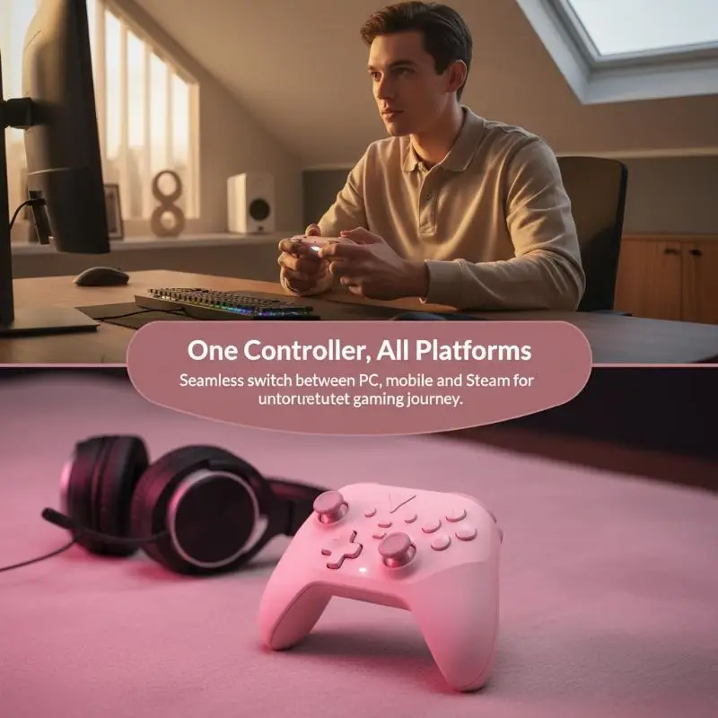 Ergonomic Wireless Gamepad Controller Joystick with Bluetooth Connectivity for Comfortable Gaming