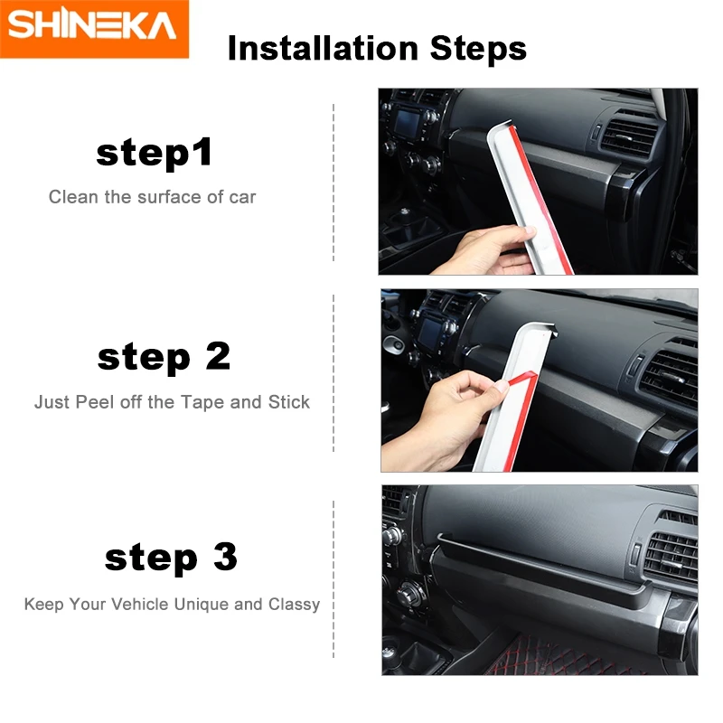 SHINEKA Car Co-Pilot Armrest Grab Handle Storage Box Passenger Organizers For 4Runner 2014 Up Interior Accessories ABS Black