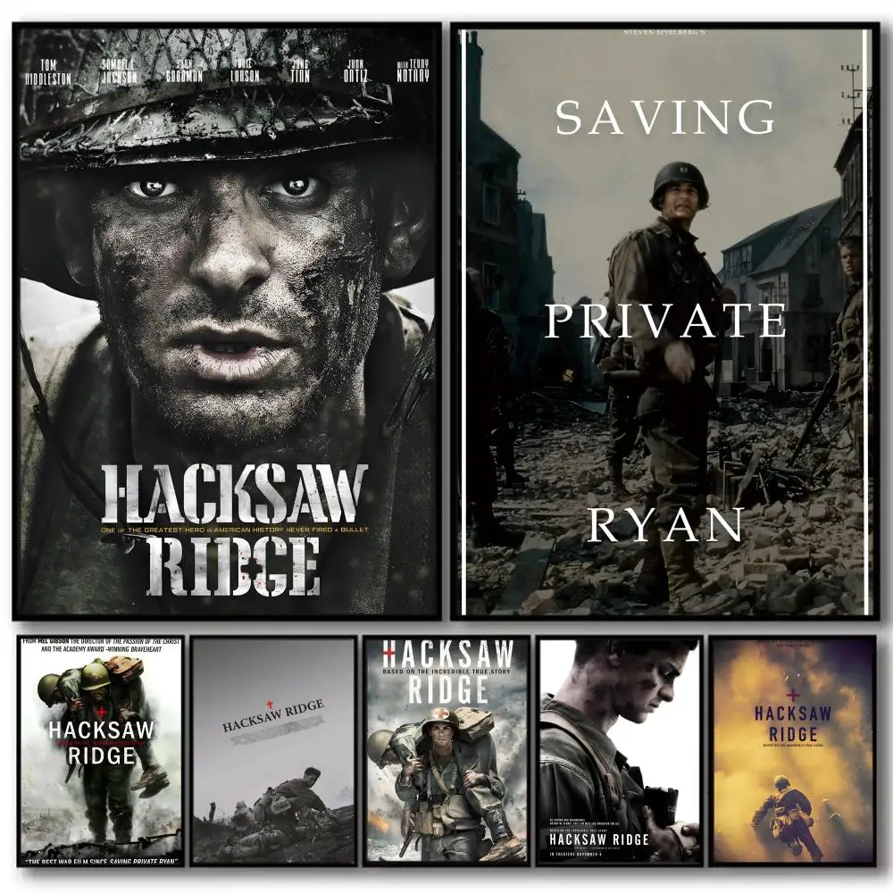 Movie H-Hacksaw Ridge Painting Calligraphy High-Quality Cotton Canvas Poster Wall Art for Living Room Modern Coffee House Decor