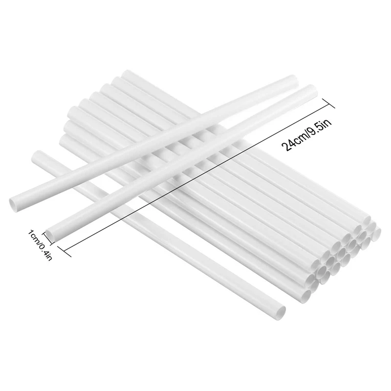 200 Pieces Plastic White Cake Dowel Rods For Tiered Cake Construction And Stacking (0.4 Inch Diameter 9.5 Inch Length)