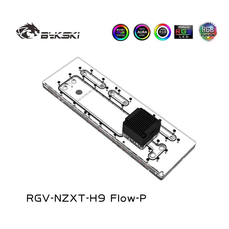 Bykski NZXT Distro Plate /Waterway Board for NZXT H9 FIow Computer Case,ARGB Water Cooler With DDC PUMP RGV-NZXT-H9 FIow-P