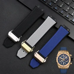 Silicone Rubber Watch Strap for Hublot Yubo Big Bang 441 Fusion 27x 17mm Men's Durable Sports Waterproof Sweat-Proof Watchbands