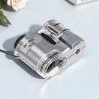 60X Handheld Magnifying Glass Mini Pocket Microscope Loupe Currency Detector Jeweler Magnifier with LED Light