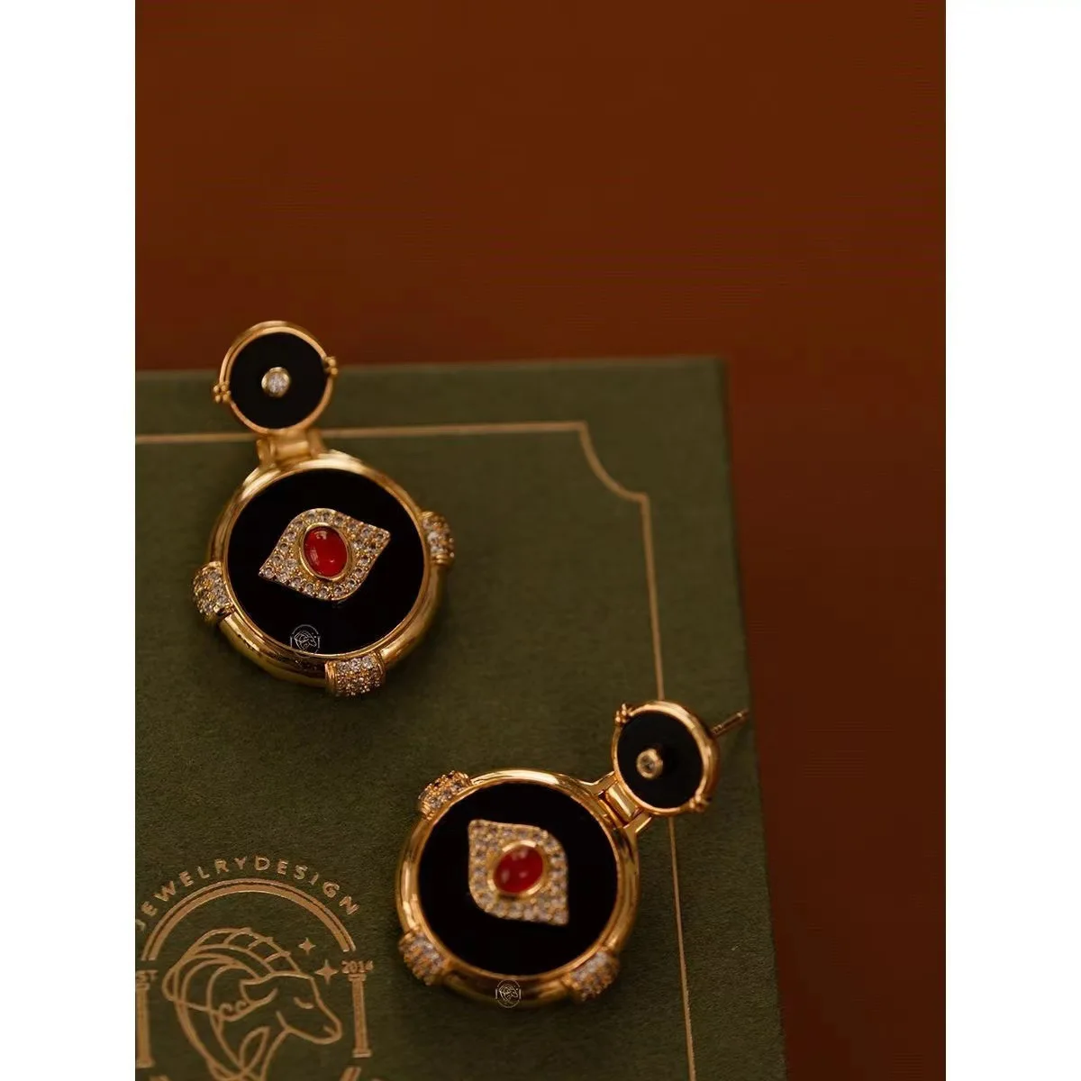 

Vintage Style Black Agate Evil Eye Ear Studs CZ Lucky Eyes Ear Dangle Drop Earrings For Women Modern Unique Jewelry Wholesale