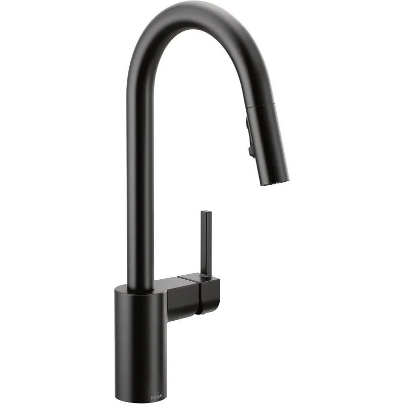 Align Matte Black One-Handle Modern Kitchen Pulldown Faucet with Reflex and Power Clean Spray Technology, 7565BL