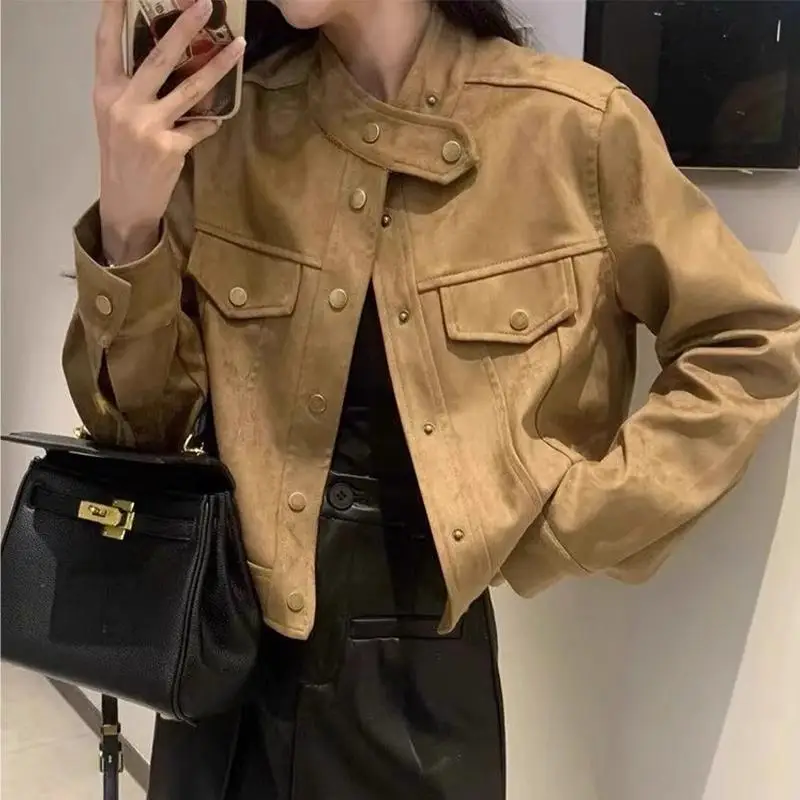 2024 New Spring and Autumn Leather Jacket, Women's Autumn and Winter Fragrant Short Coat