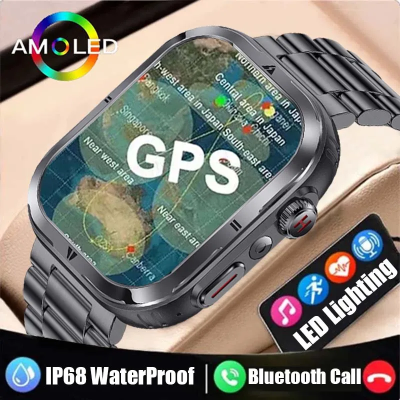 

2024 New For Xiaomi Outdoor Smart Watch Men Bluetooth Call IP68 Waterproof LED Lighting GPS Track 100+ Sports Mode Smart Watch