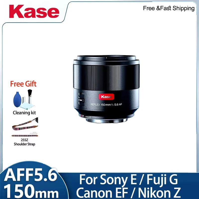 Kase AF 150mm F5.6 Reflex Mirror Lens Full Frame Auto Focus Lens with Donut Bokeh for Canon EF 5D MarkIV Sony FE A7M4 Fujifilm G