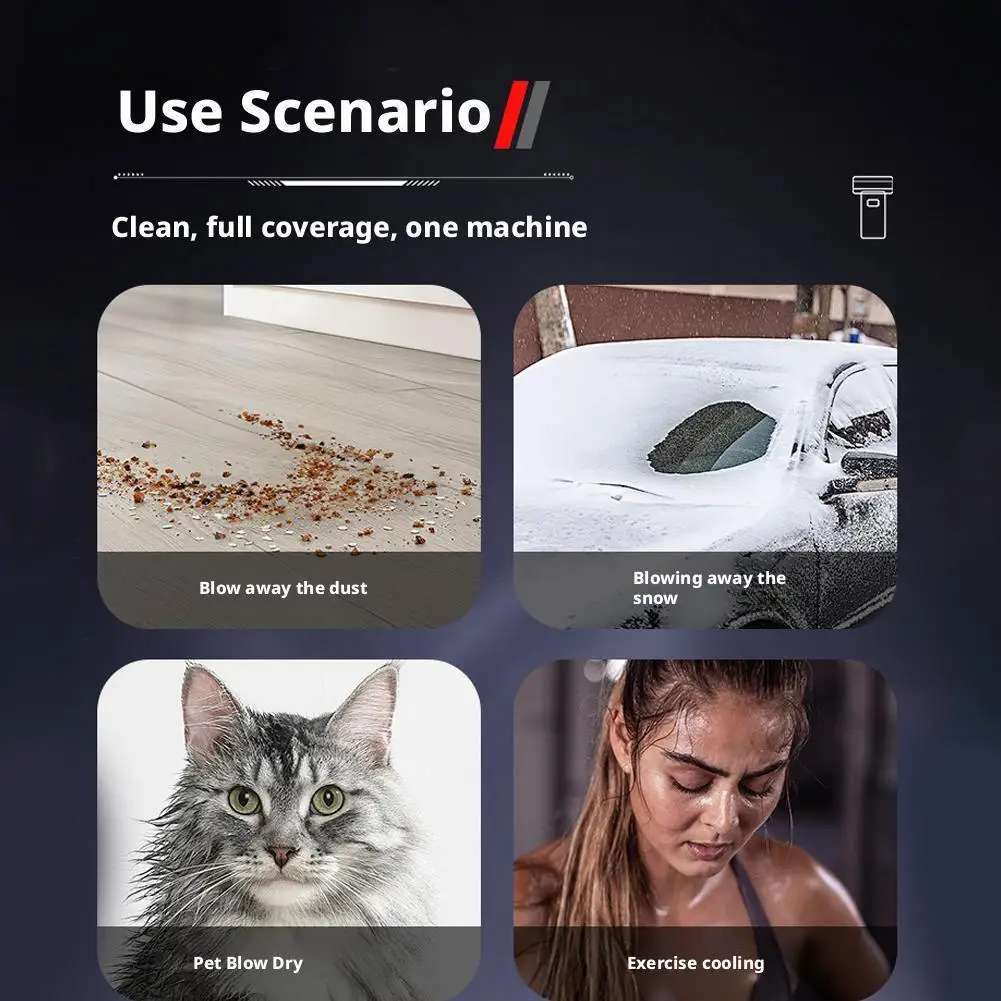 منفضة هواء مضغوطة 130000 دورة في الدقيقة قابلة لإعادة الشحن، منفضة هواء كهربائية لاسلكية فائقة القوة، 6 تروس منفاخ صغير قابل للتعديل مع ضوء #5