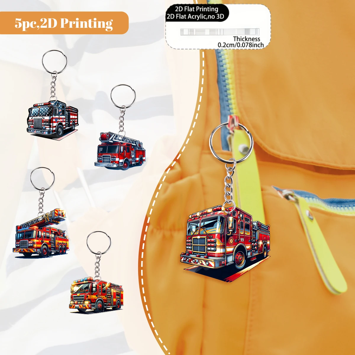 Llavero de camión de bomberos - Heavy Equipment Key Ring reseña y precio