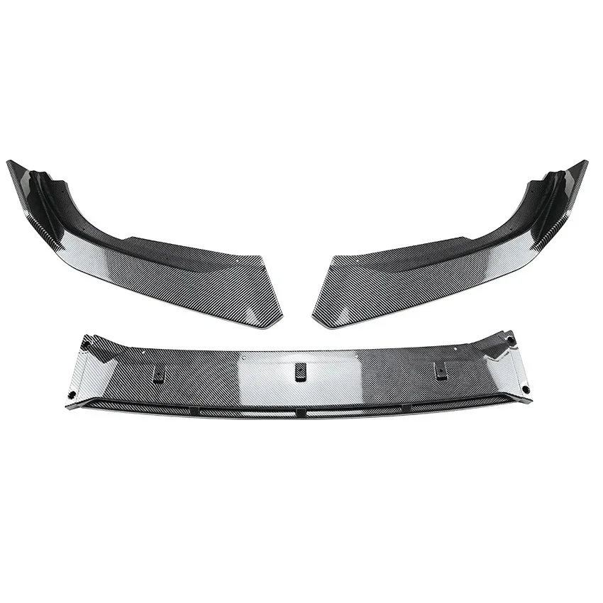 3x 2018 To 2021 For Honda 10th Accord GEN Sport JDM Car Front Bumper Spoiler Lip Lower Splitter By ABS Gloss Black Carbon Look