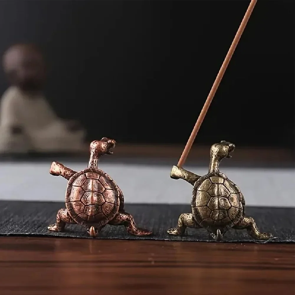 1/2pcs Mini Metal Turtle Shape Incense Stick Meditation Buddha Sandalwood Stick Holder Funny Animal Incense Holders Home Decor