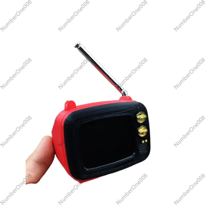 Mini small TV can play doll house scene ob11 model accessories 8G memory Internet celebrity children play house