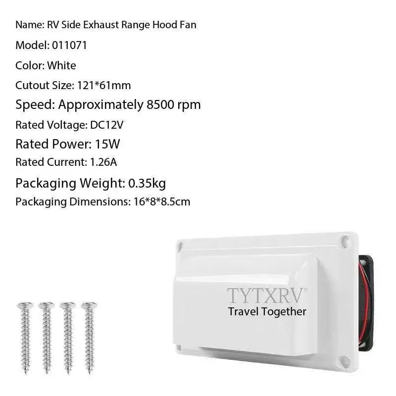 White/Black Caravan Accessorie 12V 15W 8500rpm RV Exterior Vent air Outlet Fast Oil Absorption Camper Car RV Range Hood Air Vent view 5