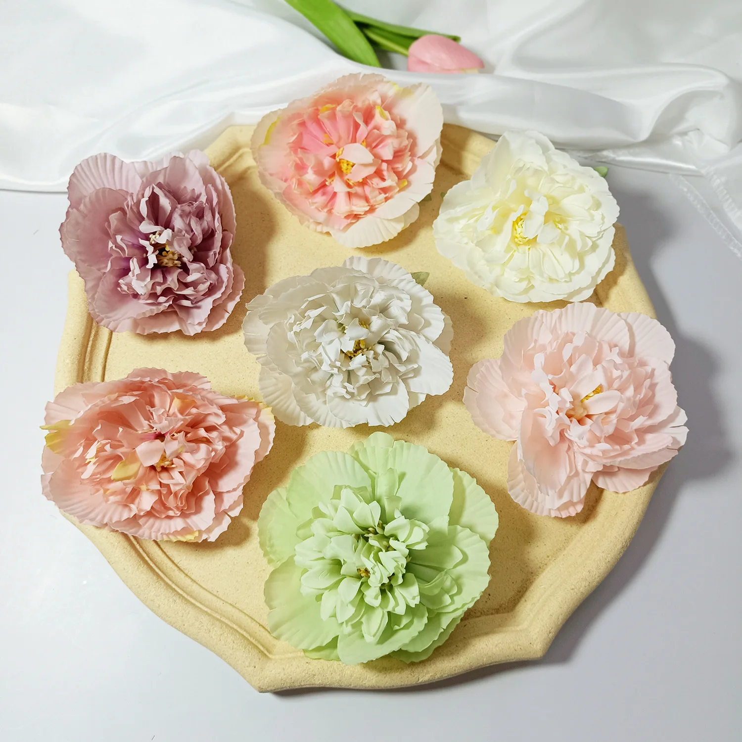 

5pcs 10CM Large Artificial Peony Flower High Quality Silk Rose For Wedding Party Home Decoration DIY Wreath Gift Clip Art Flower