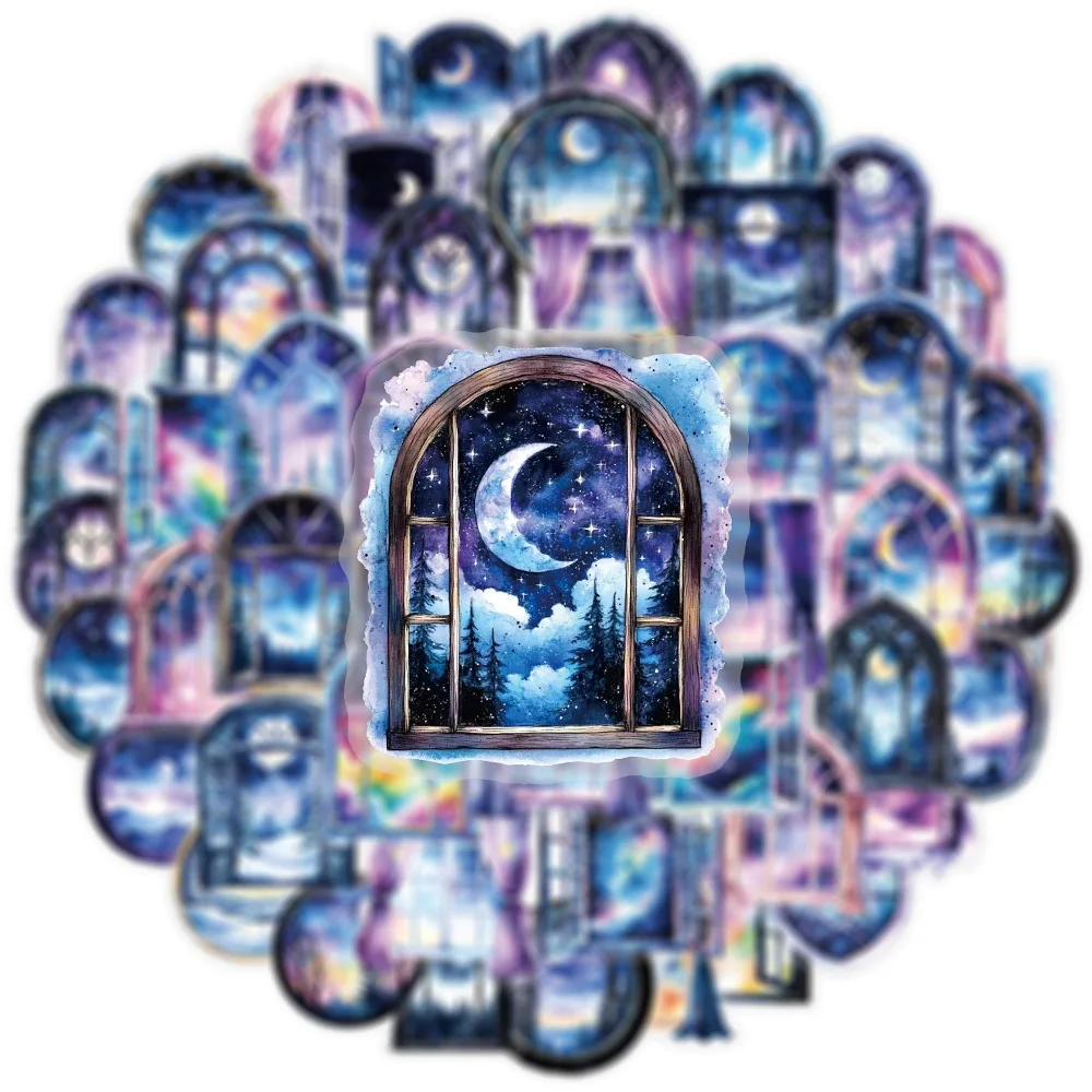 50PCS 투명 PET 드림 창 꽃 스티커 전화 물병 노트북 편지지 태블릿 방수 스티커