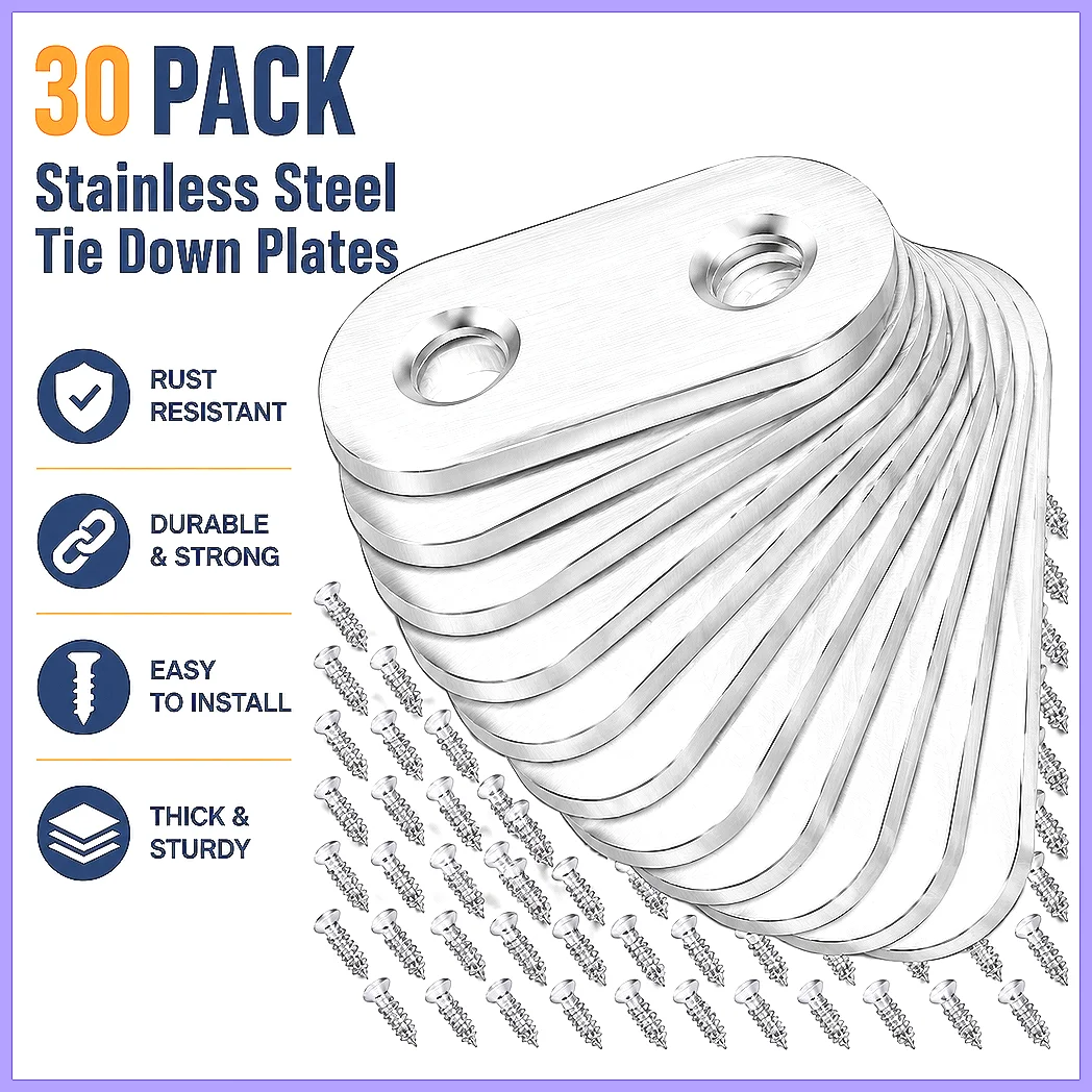 Stainless Steel Corner Bracket 30/10PCS Furniture Repair Fixing Plate Connector Cabinet Shelves Flat Straight Brace Heavy Dut