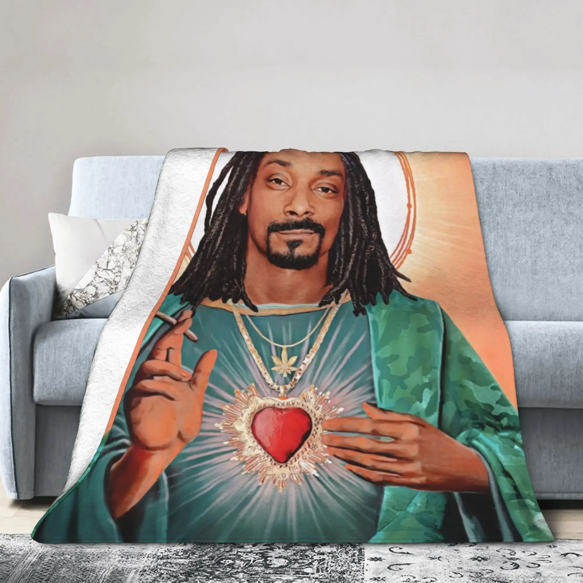 Custom Jesus Snoop Dogg Blanket Coral Fleece Plush Winter Breathable Lightweight Throw Blankets For Home Car Quilt