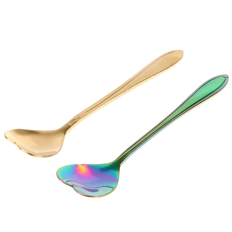 Heart Shape Coffee Spoon Dessert Sugar Stirring Spoons Teaspoon Dinnerware Stainless Steel Kitchen Supplies New