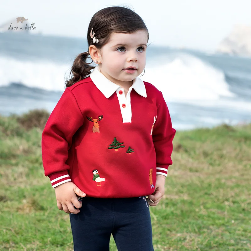 Dave Bella 2023 New Autumn Winter Clothes for Girls Boys Baby Children Tops Sweatshirt Casual Fashion Academic-Style DB4238233