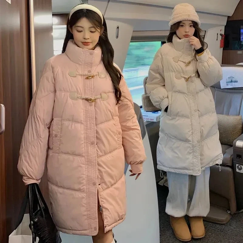 2025 New Korean Winter Jacket Women Overcoat Thick Down Cotton Padded Coat Female Casual Stand Collar Loose Puffer Parka Outwear