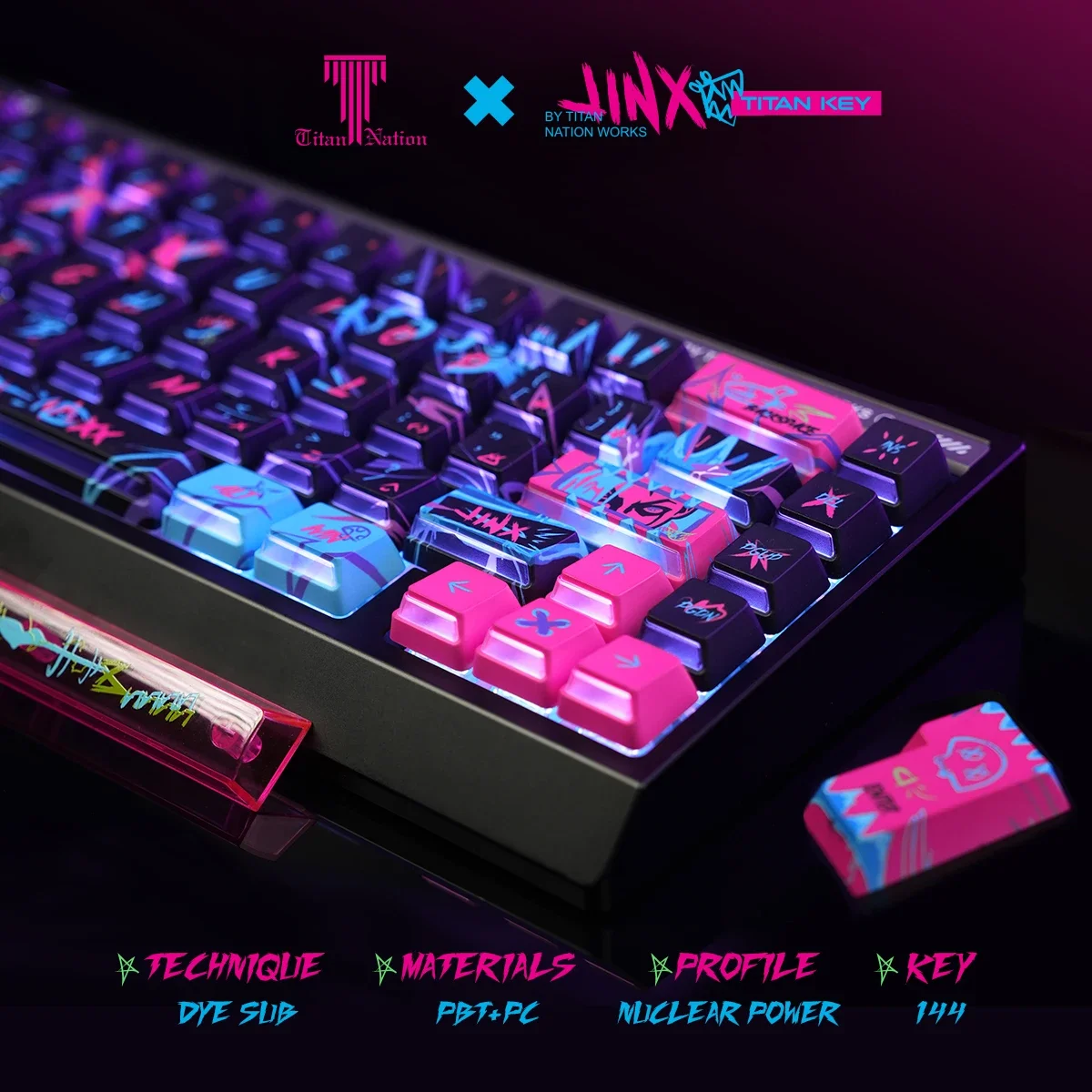 타이탄 네이션 징크 키캡 사이드 인그레이브드 반투명 체리 높이 PBT PC 트윈 시티즈 워 그래피티 아울라 F75 키보드 키캡용