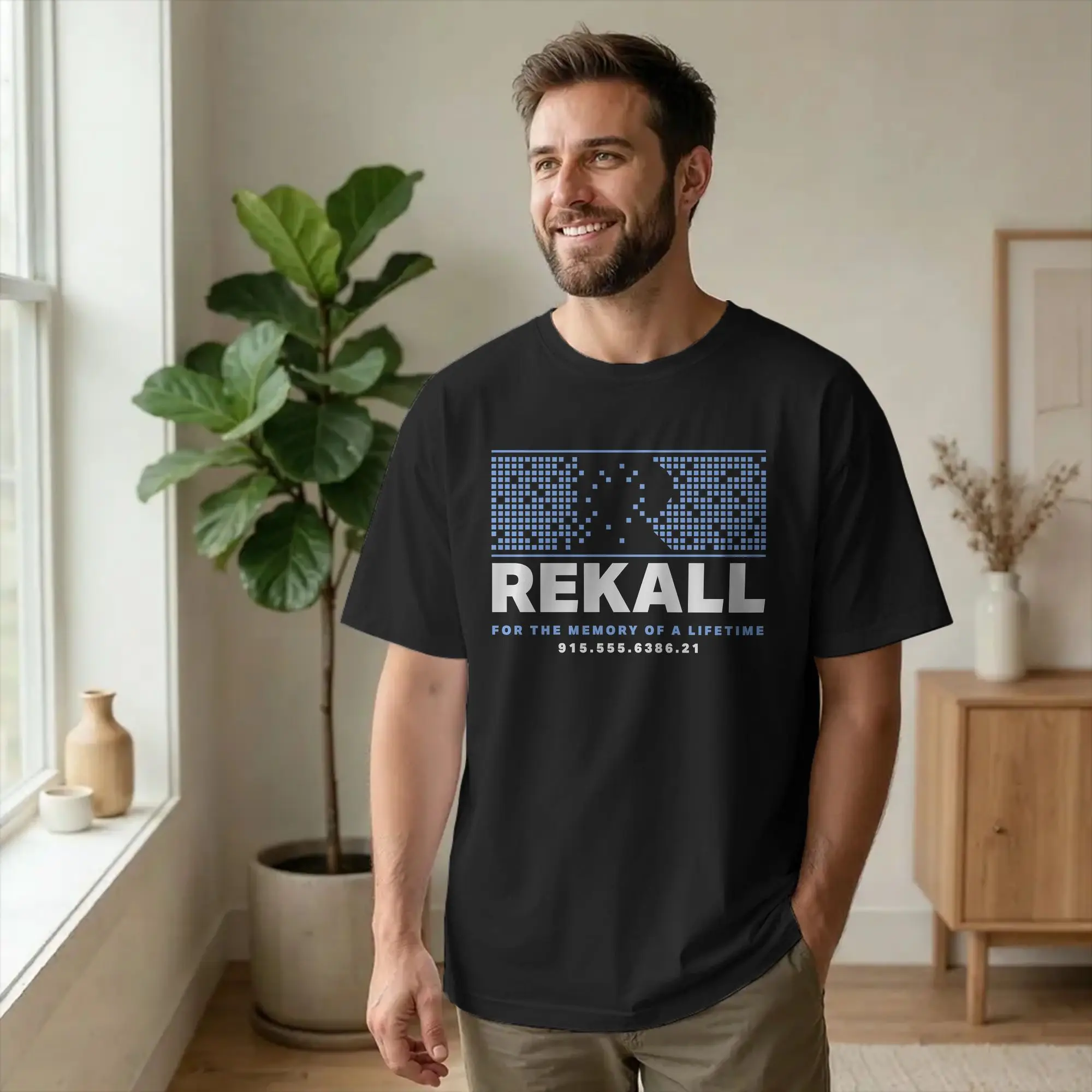 Total Recalling Rekall Classic Men's T Shirts Mars Movie Hipster Tees Short Sleeve Crew Neck T-Shirt Cotton Plus Size merch