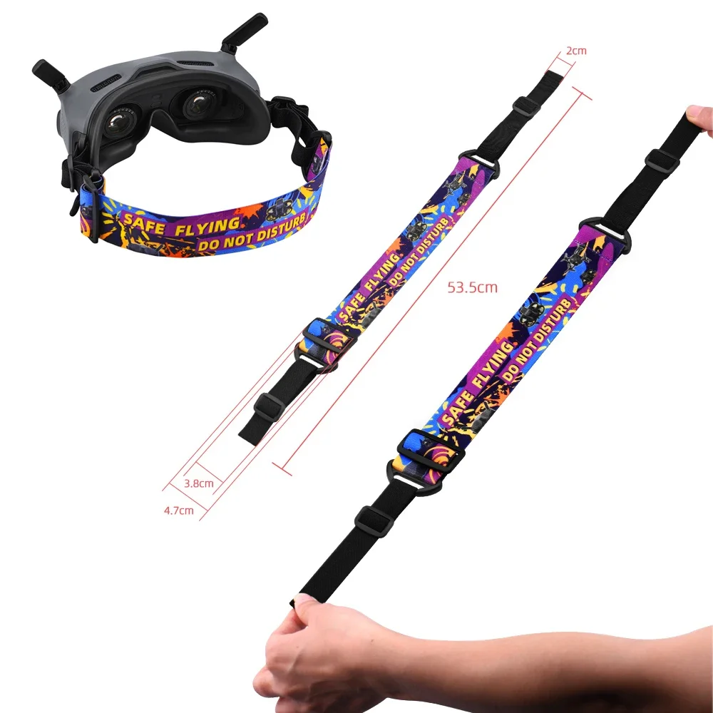 Adjustable Head Strap Elastic Band Colorful Headband for DJI Avata Goggles 2 Graffiti Fixed Strap for FPV Goggles V2 Accessories