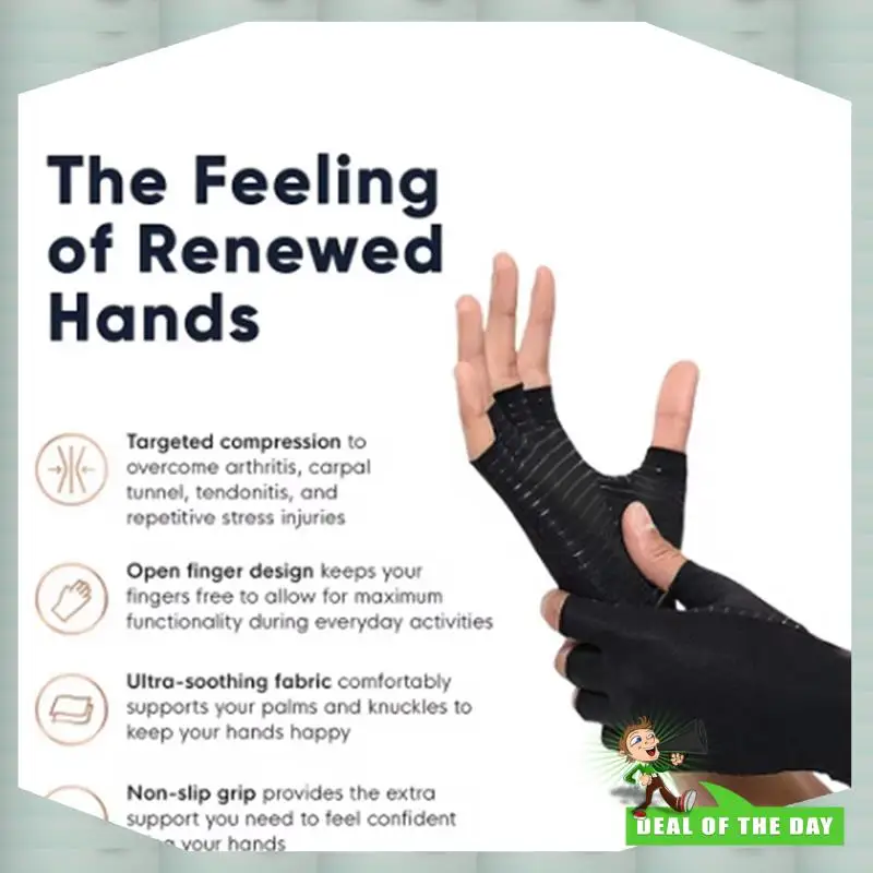 

24-Hour Delivery Arthritis Gloves Hand Support Wrist Brace For Swelling - Fingerless Compression Gloves Wrist Pain Support Women