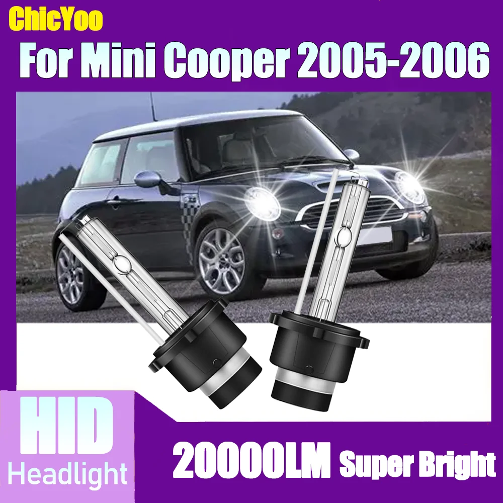 

2PCS Canbus No error 20000LM High Power D2S Xenon Headlight 6000K White Super Bright Xenon Car Lights For Mini Cooper 2005-2006