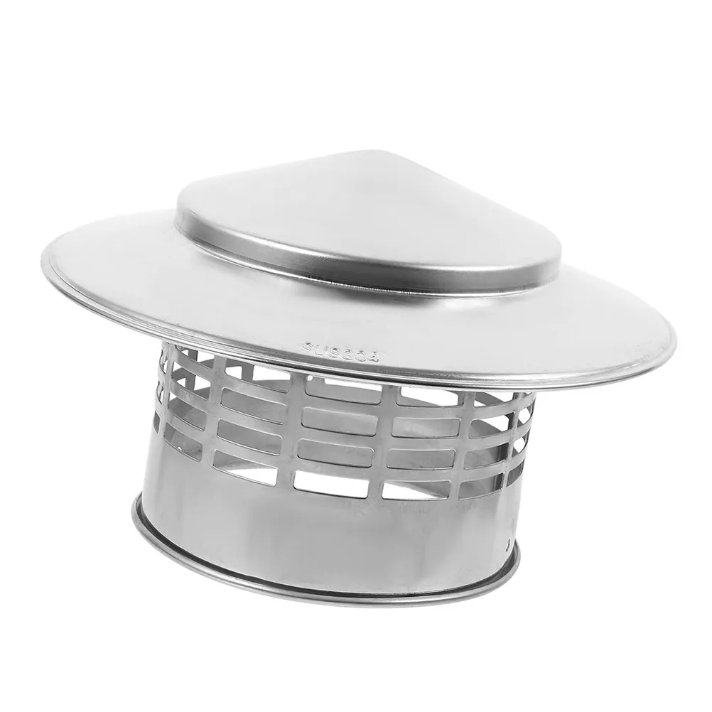 304 Stainless Steel Chimney Cap Rainproof Chimney Cowl Cover for Outside Chimneys Rooftop Terrace Villa Stove Pipe Exhaust Vent