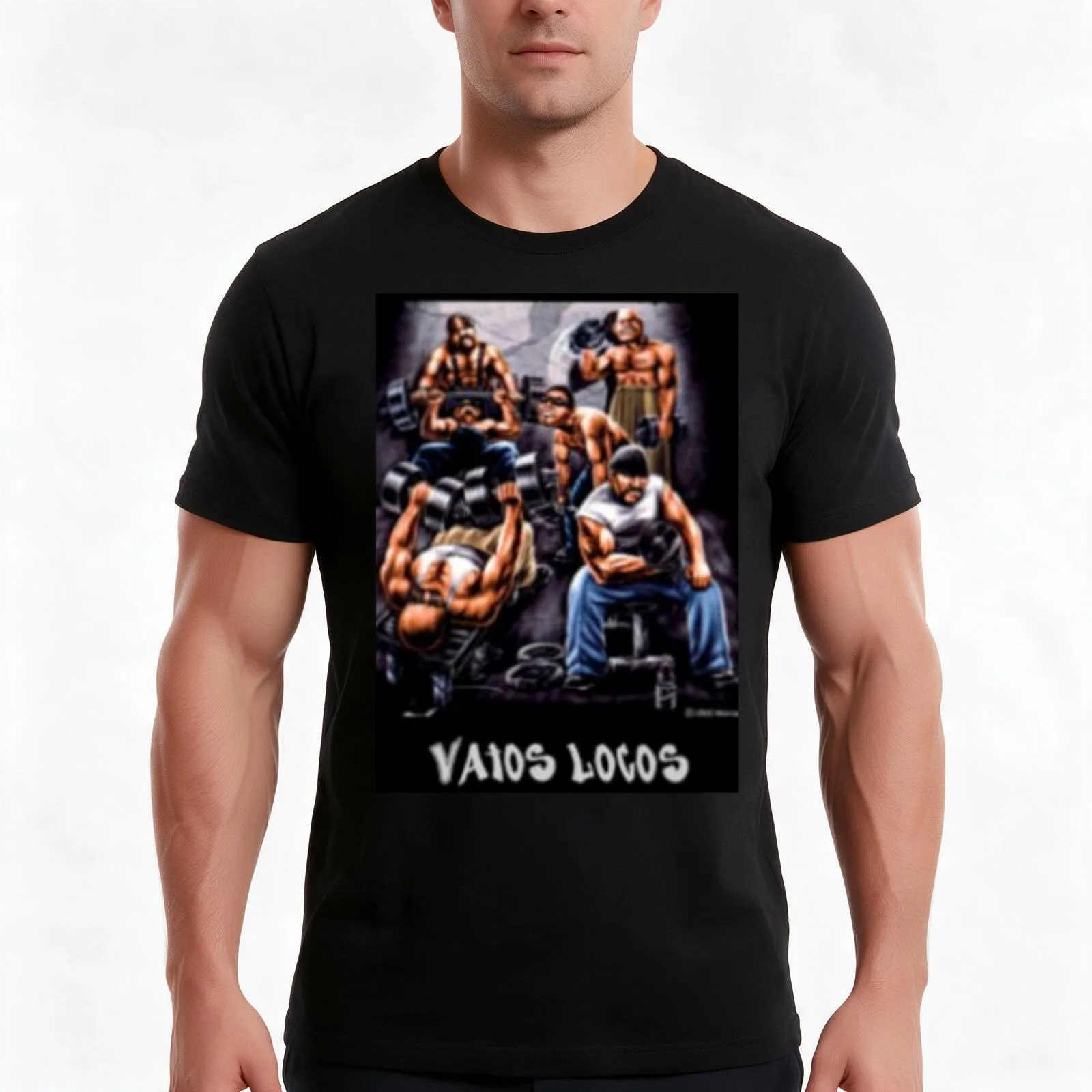 Vatos Locos T-Shirt, Summer Casual Cotton Tee, Oversized Streetwear Tops, Vintage Graphic Print, Loose Fit Short Sleeve