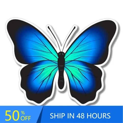 

Blue Butterfly Colorful Beautiful Cute Window Camper Van Car Bumper Waterproof Vinyl Decal Gift Retro Cool Trendy