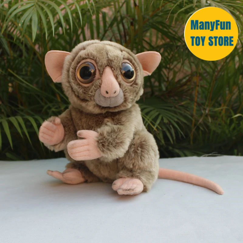 Slender Loris Plush Toy Wide-eyed Tarsier Plushie Loris Monkey Peluche Lifelike Stuffed Animals Simulation Doll Kawai Toy Gifts