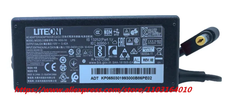 Original LITEON PA-1650-50 19V 3.42A 65W 5.5x1.7mm AC Adapter Charger For ACER Laptop Power Supply A18-065N3A