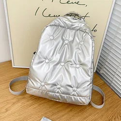 Large Capacity Cotton Coat Backpack Women's Fashionable Schoolbag Simple Travel Backpack for College Students