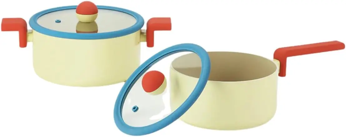 

Датский набор кованой посуды из 4 предметов с крышкой, кухонная кастрюля с антипригарным керамическим покрытием, кастрюля, индукционная совместимая кухонная утварь f