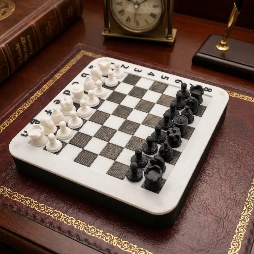 A Set Of 33 Pieces (Including 32 Chess Pieces And One Chessboard) Portable Chess Set Suitable For Outdoor Play