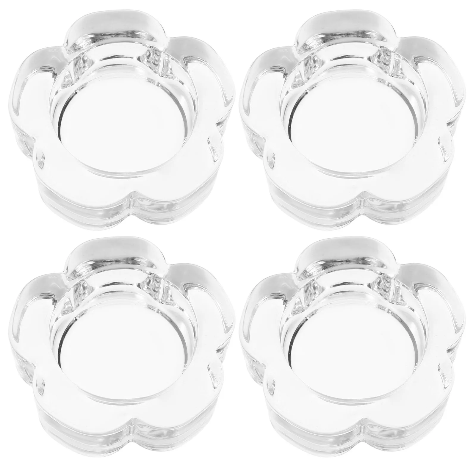 

4Pcs Elegant Glass Plum Blossom Votive Holders Shatterproof Candlesticks for Dining Table Centerpieces Living Room Decoration