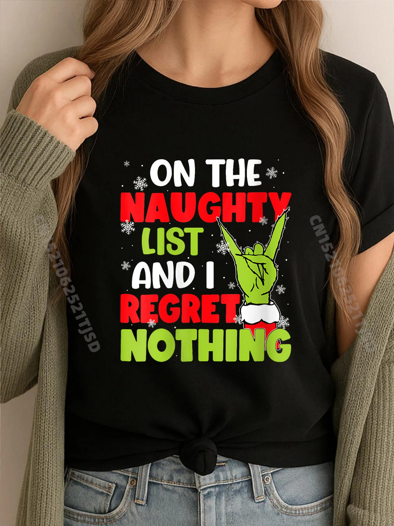 

Женские рождественские рубашки со списком озорном и я регните, футболка с рисунком, классические футболки на Новый год 2025 года 4 июля