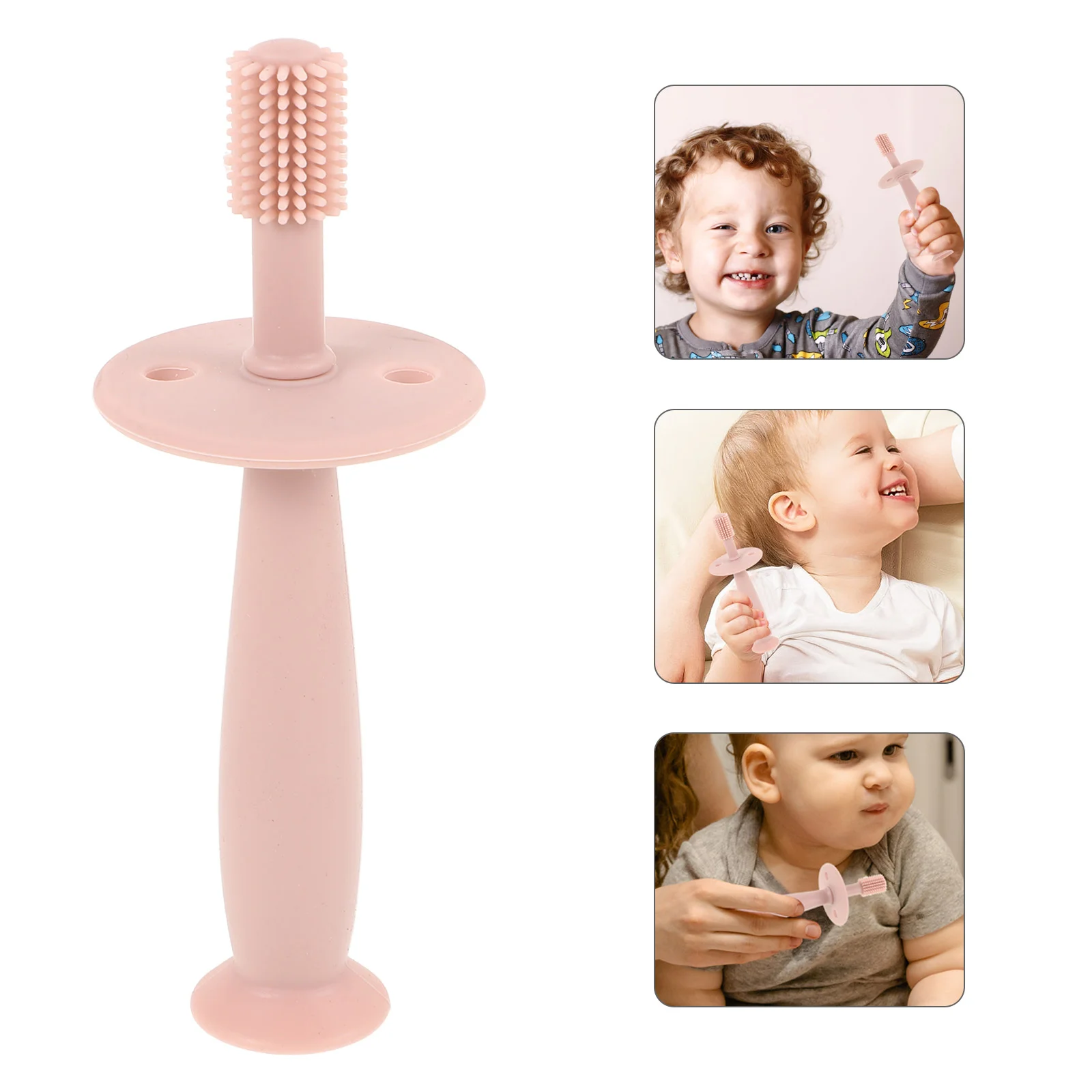 

Toothbrushes for Children Bristles Manual Silicone Pink Baby Oral Care Training