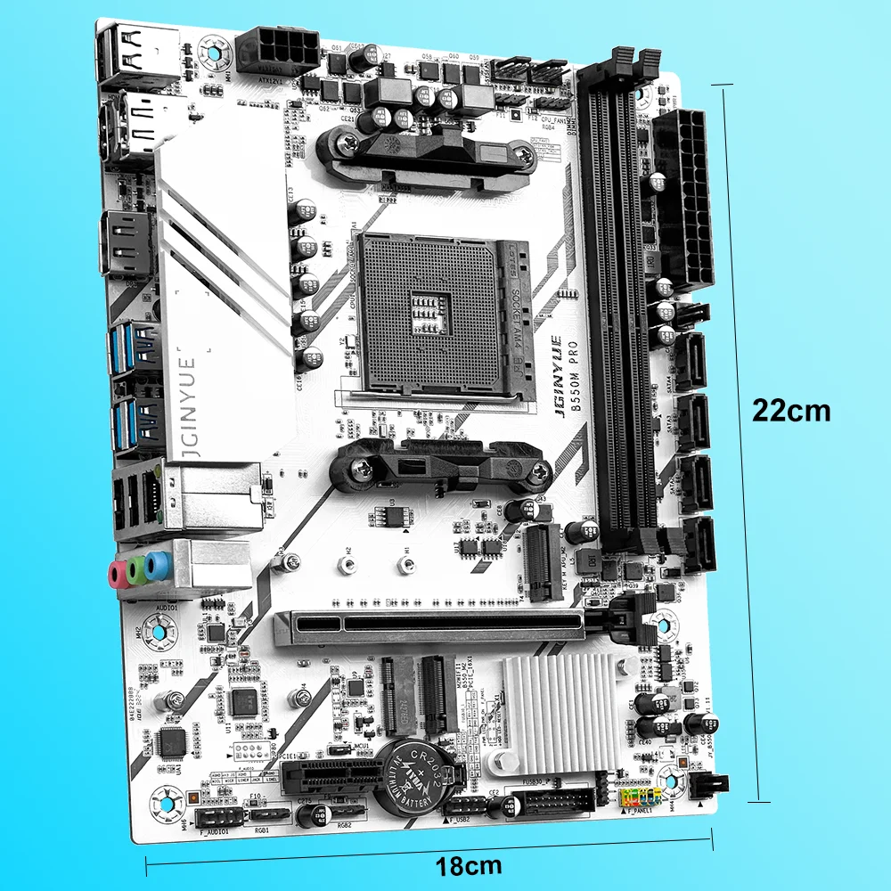 JGINYUE AMD B550 M-ATX Computer Motherboard For Ryzen R5 4000/5000 series processors DDR4 RAM Desktop PC PCI-E 3.0 B550M PRO