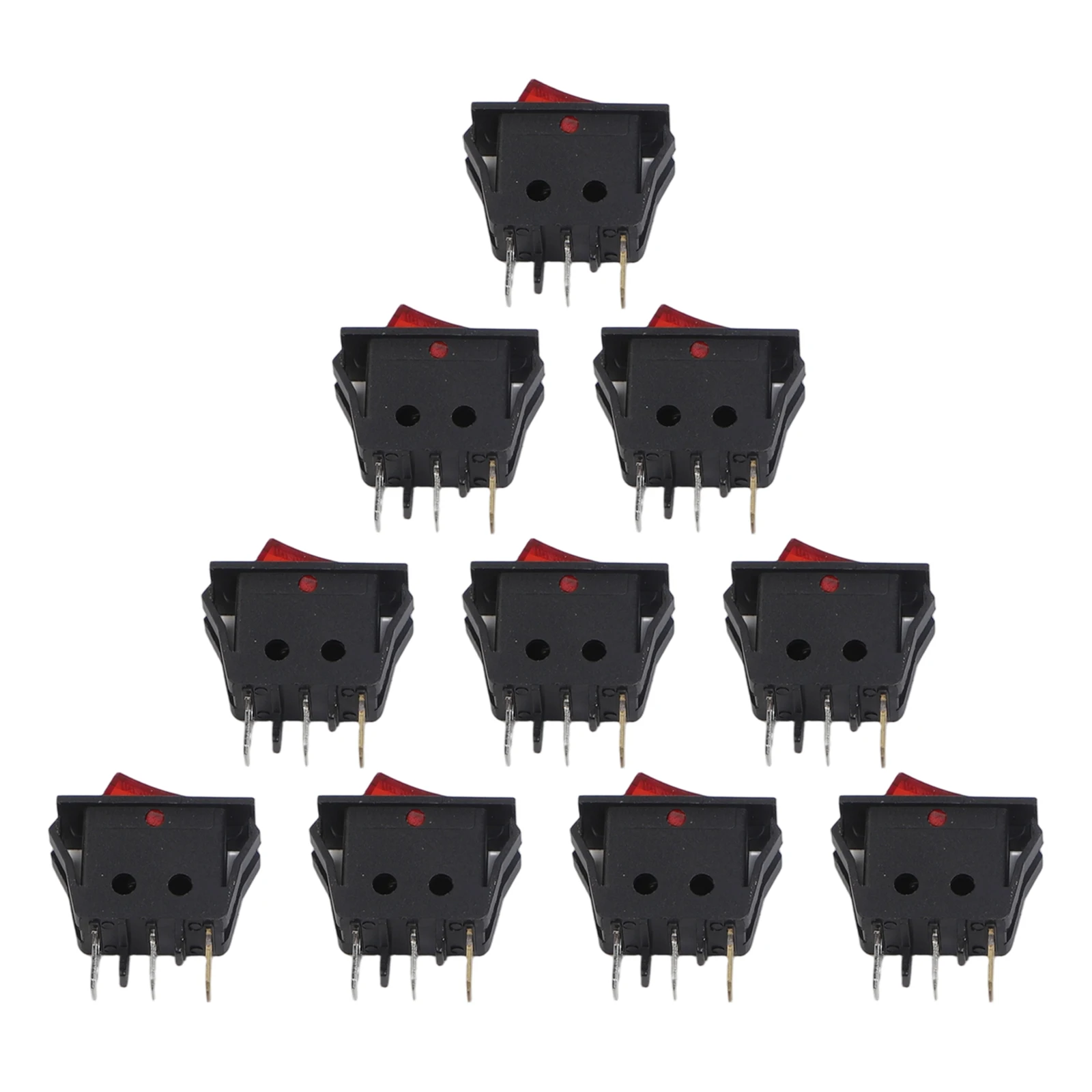 for Button Household Appliances Red 220V Lamp Switch Easy Installation Electrical Life 10000 Cycles High Insulation Resistance