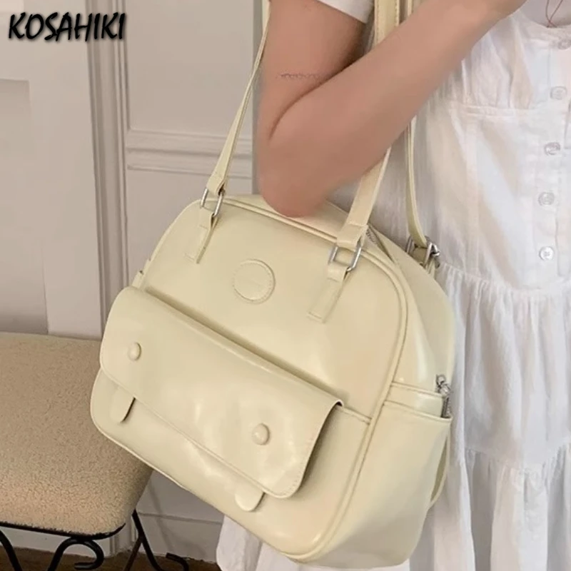 

Korean Casual Travel Bags for Women Simple Vintage Y2k Aesthetic Underarm Bag Fashion Office Lady All Match Shoulder Handbags
