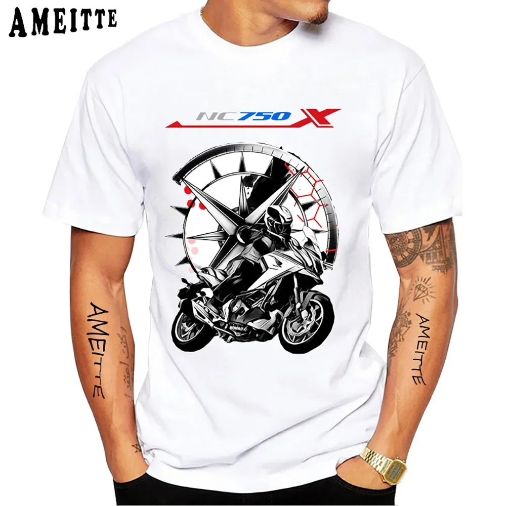 

New Summer Men Short Sleeve JaLegend NC 750X GS Adventure Motorcycle Riding Sport T-Shirt Hip Hop Boy Casual Tees Moto Tops