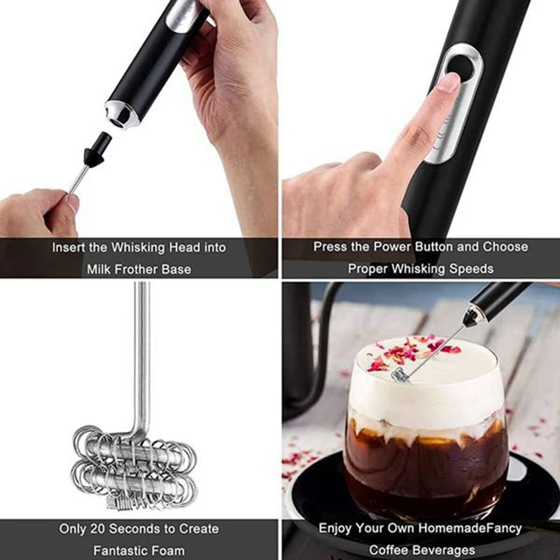 Electric Handheld Egg Beater 3 Modes Foam Maker Milk Frother Blender USB Charger Whisk Drink Mixer For Egg Coffee Milk