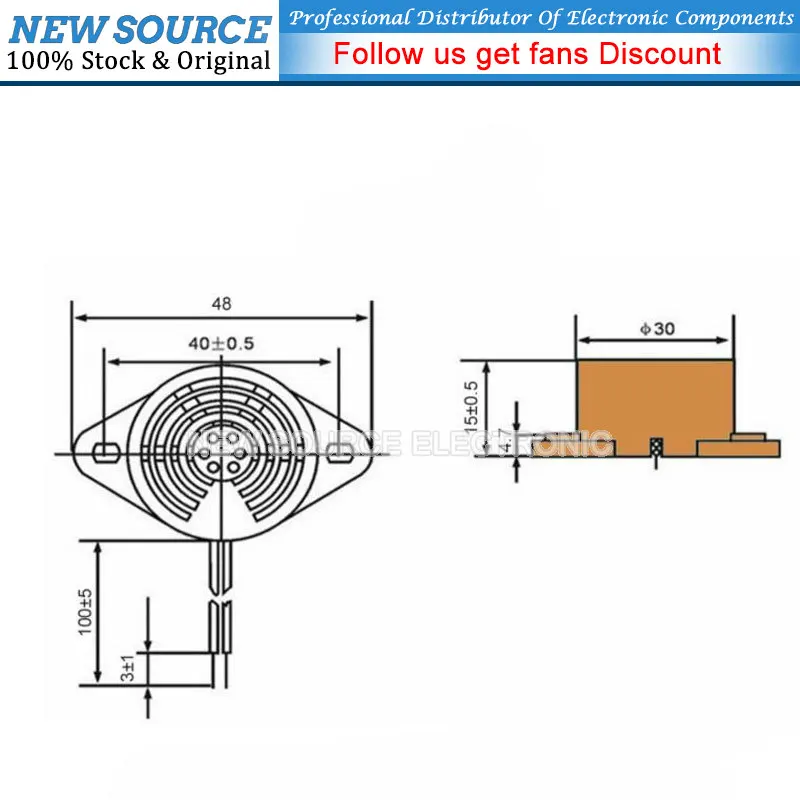 SFM-27 -I -II -W White Black Intermittent/Continuous Sound Electronic Buzzer DC3-24V HYT-3015 High-decibel Alarm Horn
