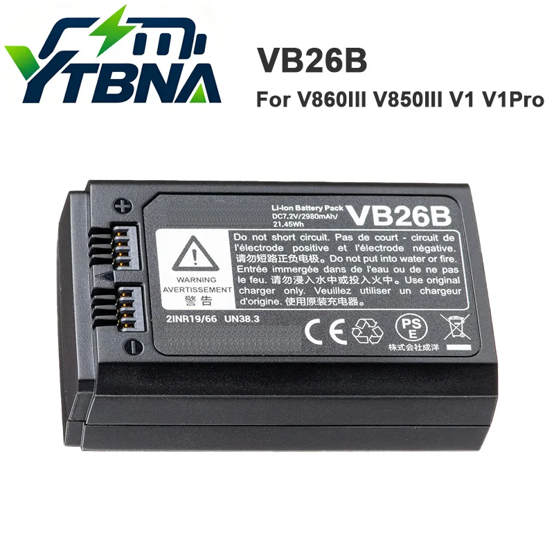 VB26B Battery for Godox V860III V850III V1 V1Pro Flash Speedlite Flash Head 7.2V 2980mAh 21.45Wh