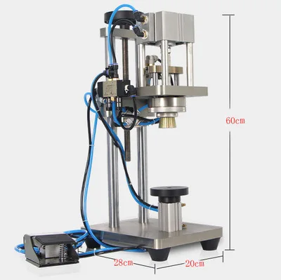 JYD Pneumatic Semi Automatic Perfume Glass Bottle Crimper Capper Metal Collar Lid Perfume Cover Pressing Crimping Machine
