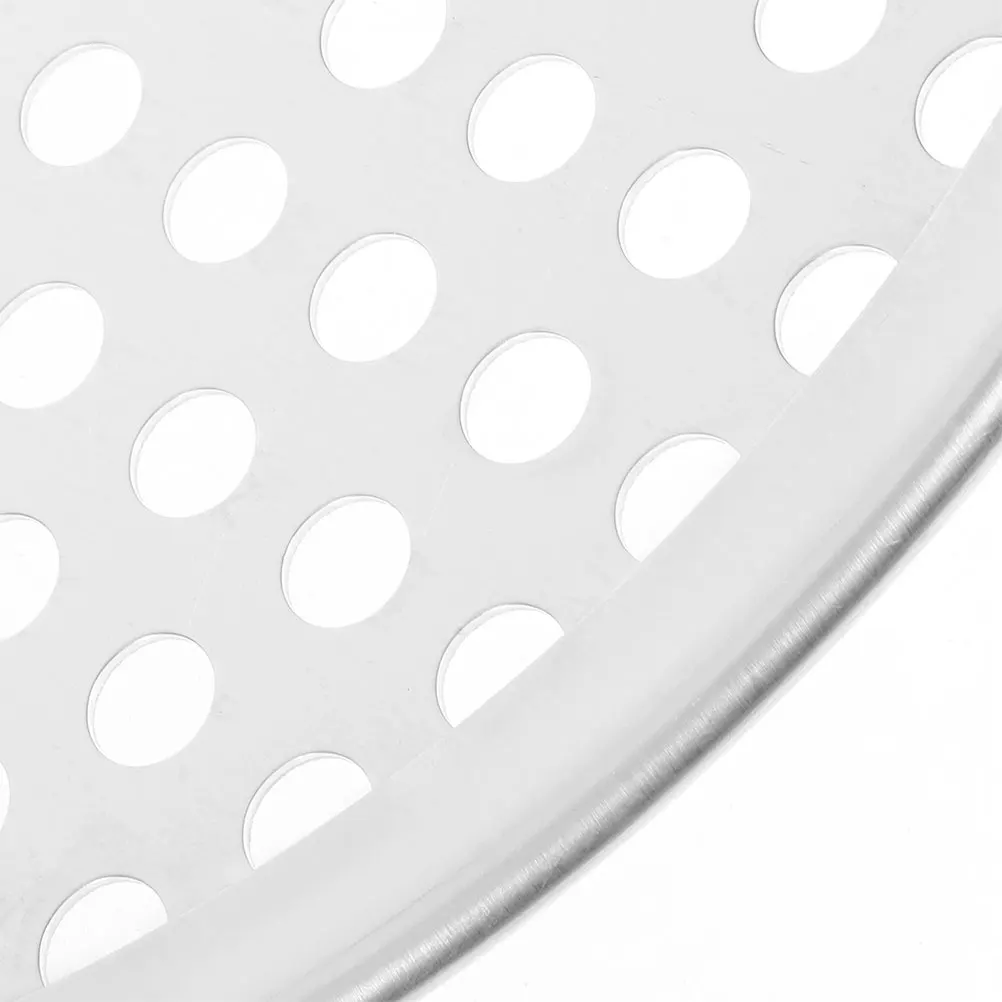 

Sturdy Aluminium Alloy Perforated Pan Round Baking Tray Household Reusable Pizza Plate Heat-Resistant Dense Holes Easy Cleaning